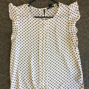 White and Black Polka-Dot Blouse